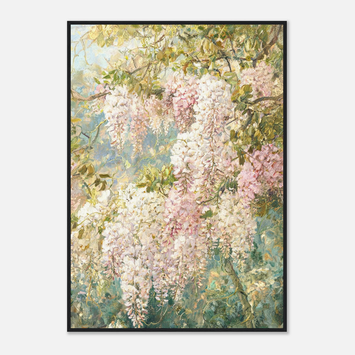 Cascading Wisteria Blossoms Impressionist Art Print