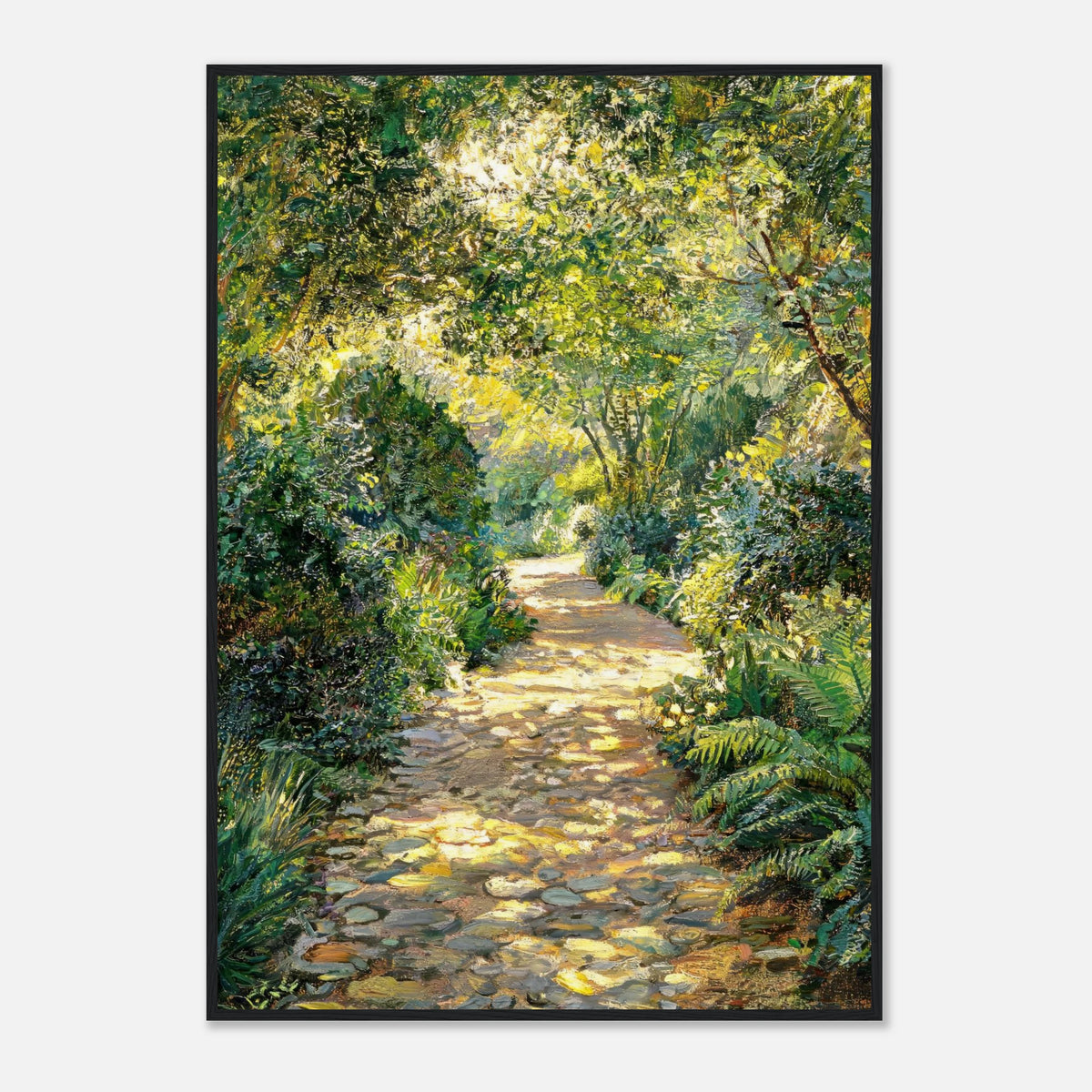 Sunlit Woodland Path Impressionist Art Print