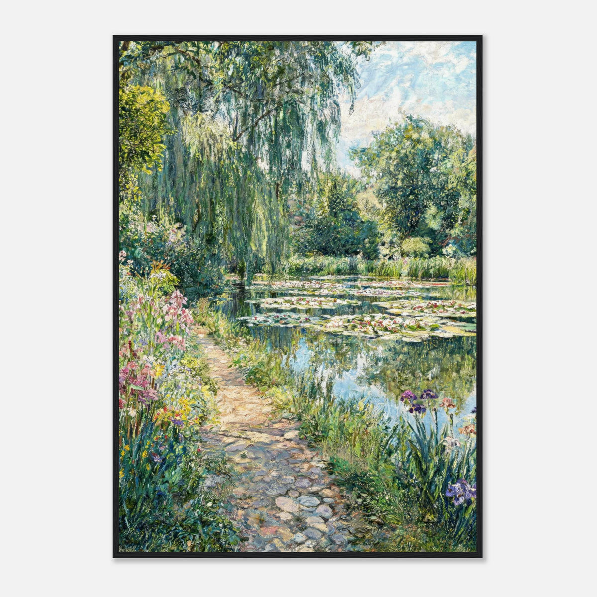 Giverny Garden Path & Water Lilies Impressionist Art Print