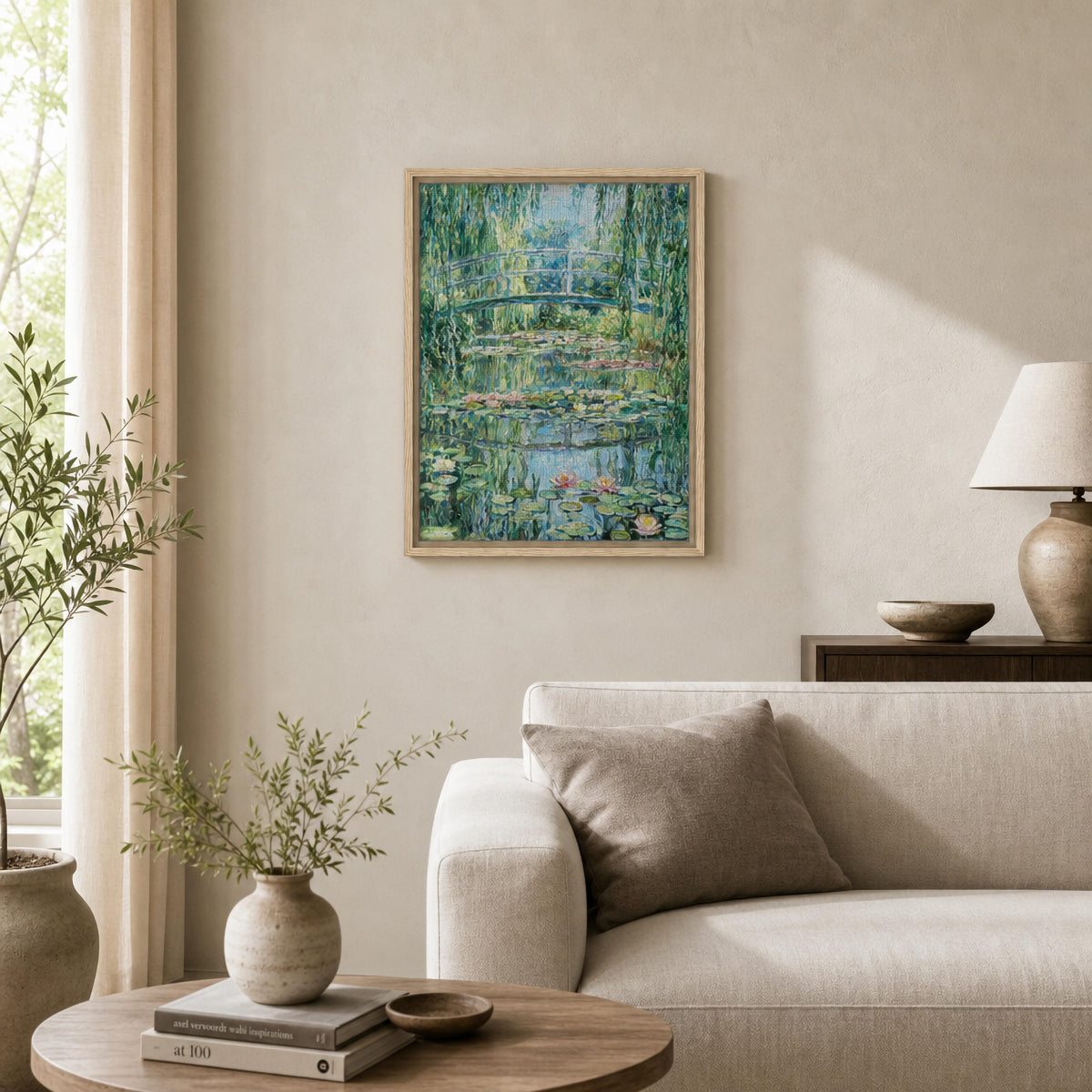 Framed Giverny Reflections Canvas | Premium Vintage Impressionist Canvas Art