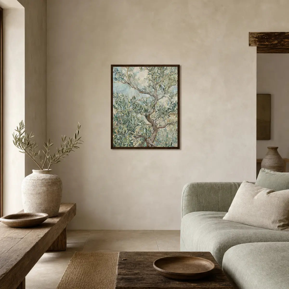 Impressionist Olive Tree Framed Art Print