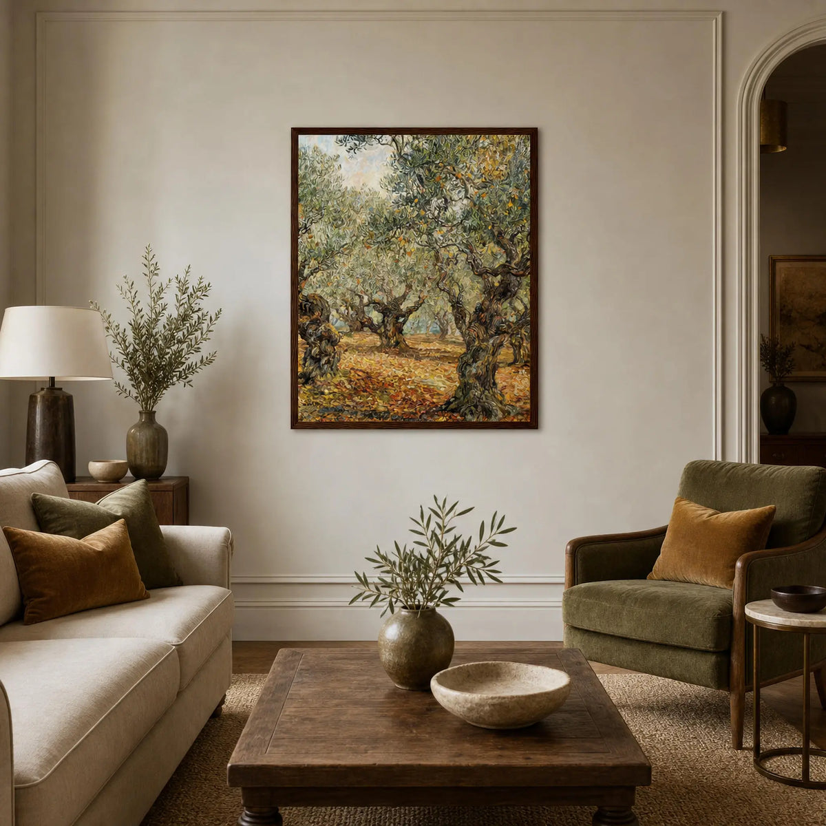 Autumn Olive Grove Framed Art Print | Ready to Hang Wall Decor