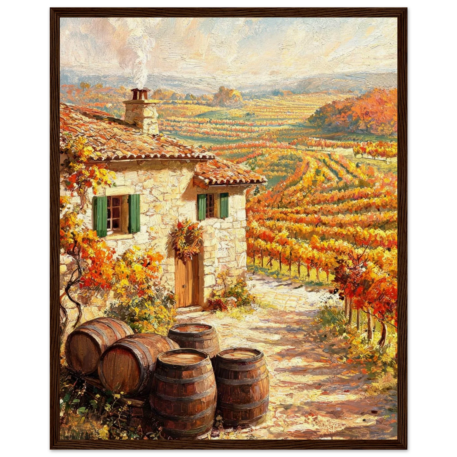 Autumn in Provence - Wooden Framed Art Prints