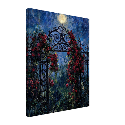 Moonlit Rose Gate textured canvas print wall art by Vintstep