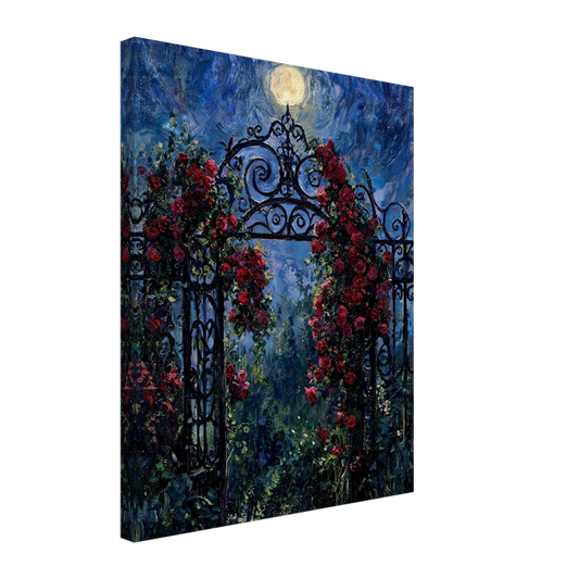 Moonlit Rose Gate textured canvas print wall art by Vintstep