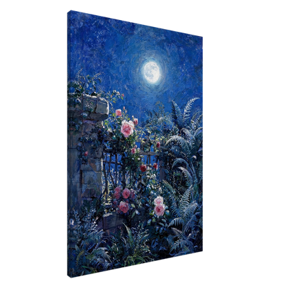 Midnight Garden Roses impressionist floral landscape print by Vintstep
