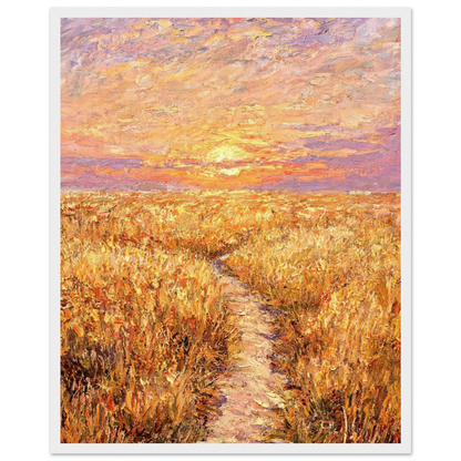 Golden Path Sunset Framed Fine Art Print