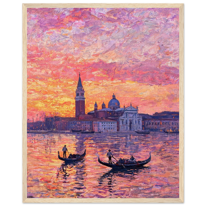 Framed Venetian Sunset Art | Romantic Venice Wall Decor Poster