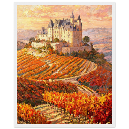 Hilltop Castle Vineyard Framed Art Print | Ready to Hang Wall Decor