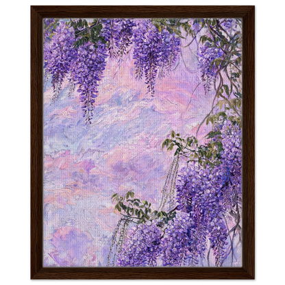 Framed Canvas Art: Cascading Wisteria | Modern Floral Landscape Print