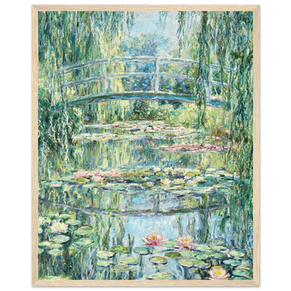 Framed Giverny Reflections Art Print | Vintage Water Lilies Wooden Framed Poster
