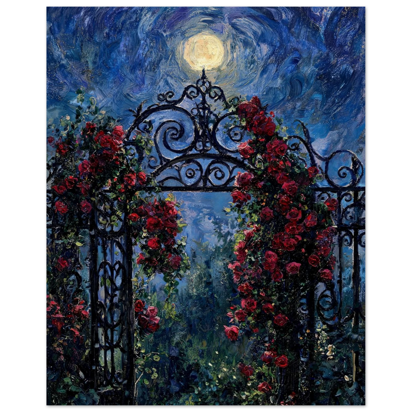 Moonlit Rose Gate museum-quality archival paper fine art print by Vintstep