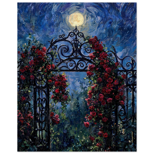 Moonlit Rose Gate museum-quality archival paper fine art print by Vintstep