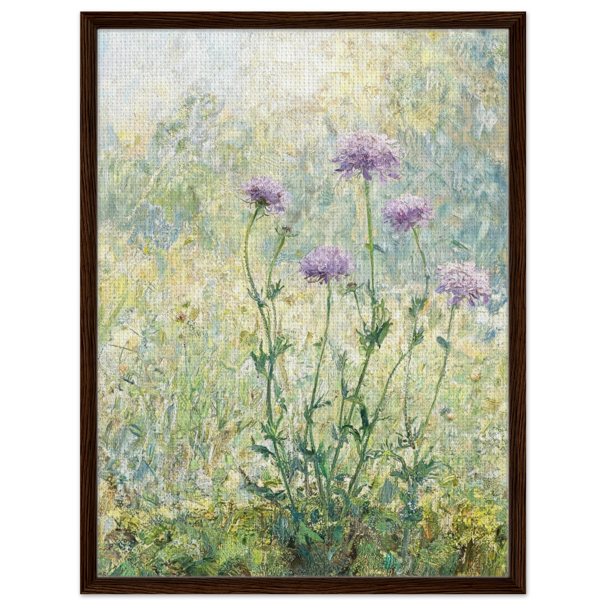 Impressionist Wildflower Meadow Framed Canvas Wall Art