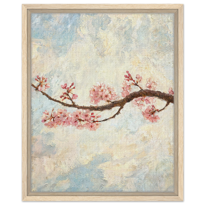 Impressionist Cherry Blossom Branch Framed Canvas Wall Art