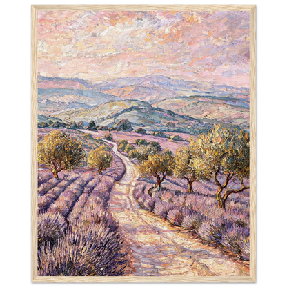 Provence Lavender Field Framed Art Print | Ready to Hang Wall Decor