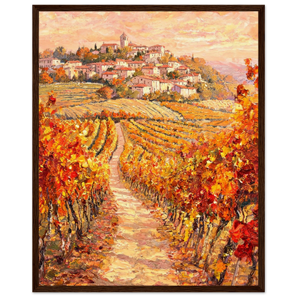 Hilltop Village Vineyard Framed Art Print | Ready to Hang Wall Decor