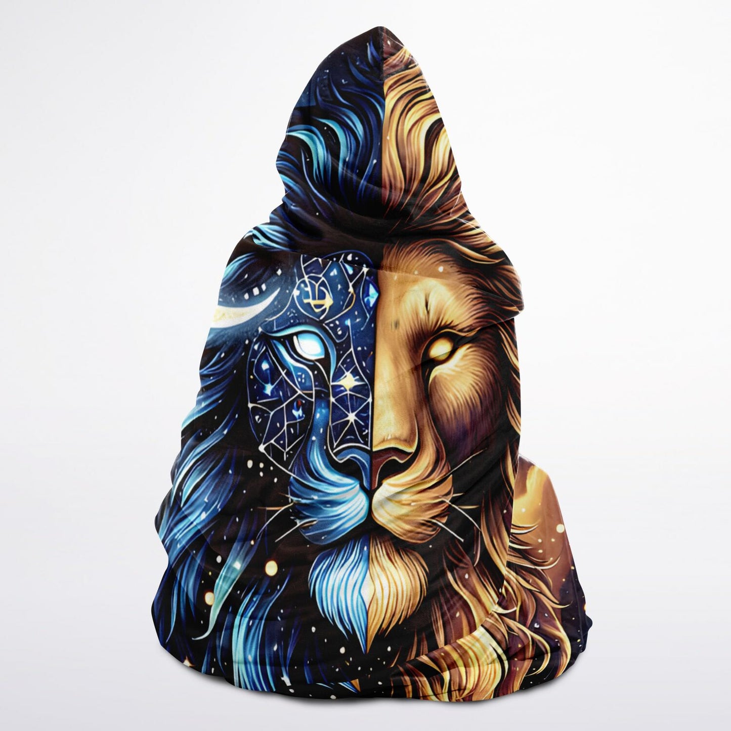 Celestial Duality Lion Micro Fleece Hooded Blanket