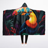 Tropical Toucan Glow Micro Fleece Hoodie Blanket