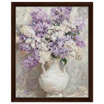 Impressionist Purple Lilac Bouquet Framed Canvas Wall Art
