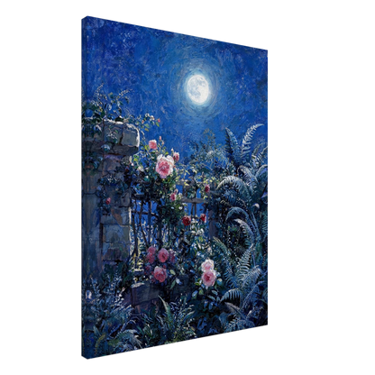 Midnight Garden Roses impressionist floral landscape print by Vintstep