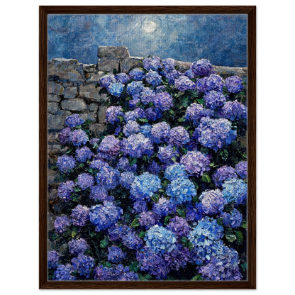 Moonlit Hydrangea Wall Framed Canvas Wall Art