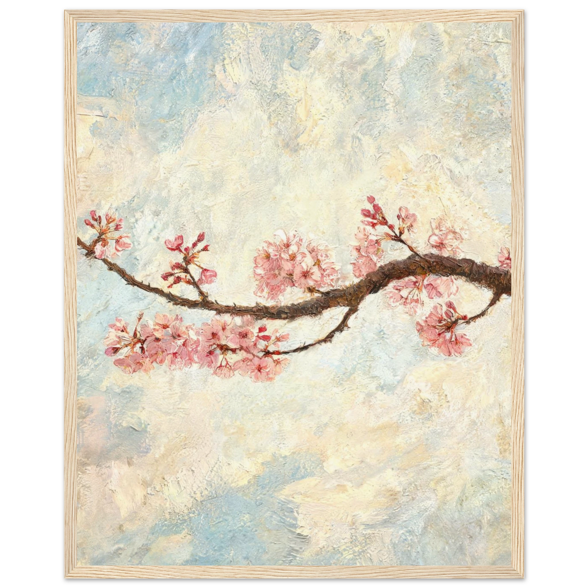 Impressionist Cherry Blossom Branch Framed Art Print