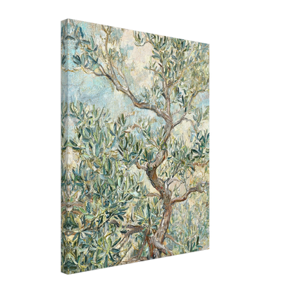 Canvas print of an Impressionist olive tree with enhanced texture for an immersive fine art wall experience.