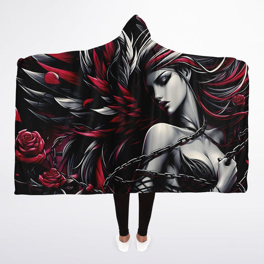 Scarlet Chains Angel Hooded Blanket Sherpa