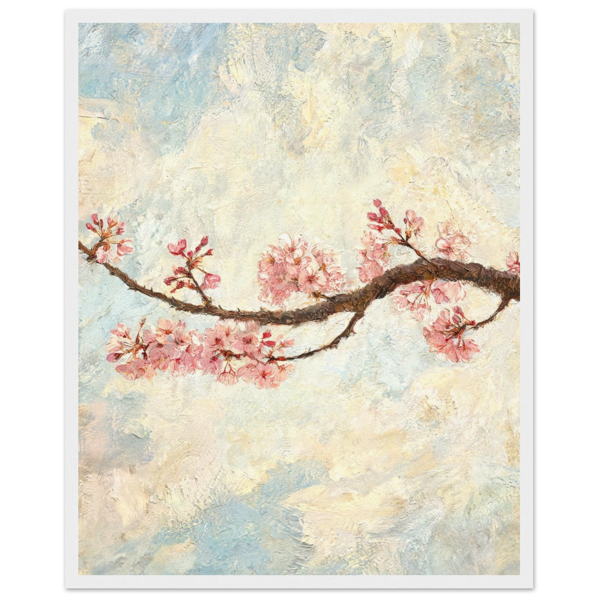 Impressionist Cherry Blossom Branch Framed Art Print