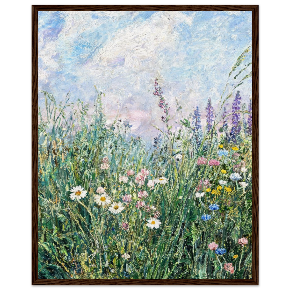 Framed Botanical Wildflower Art Print | Ready-to-Hang Meadow Wall Decor