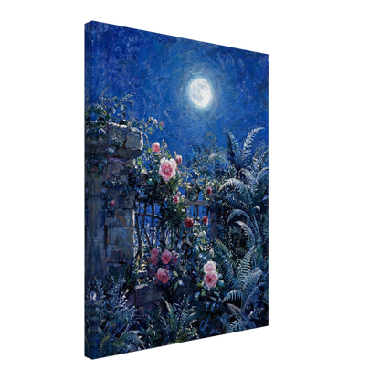 Midnight Garden Roses impressionist floral landscape print by Vintstep