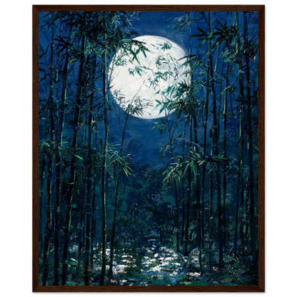 Moonlit Bamboo Forest ready-to-hang wooden framed poster by Vintstep