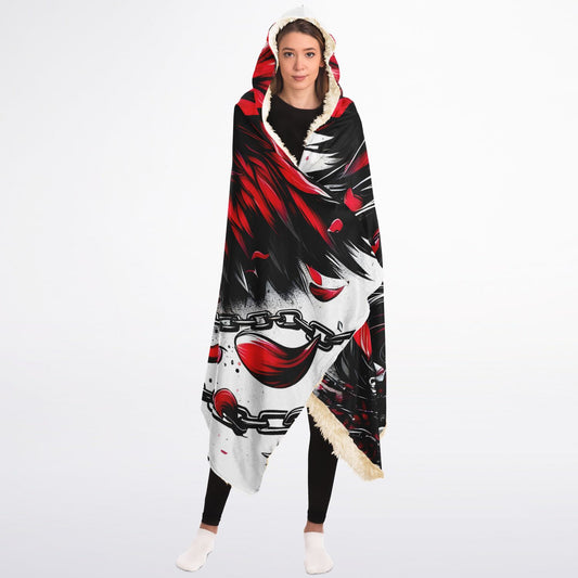 Crimson Angel Hooded Blanket Sherpa