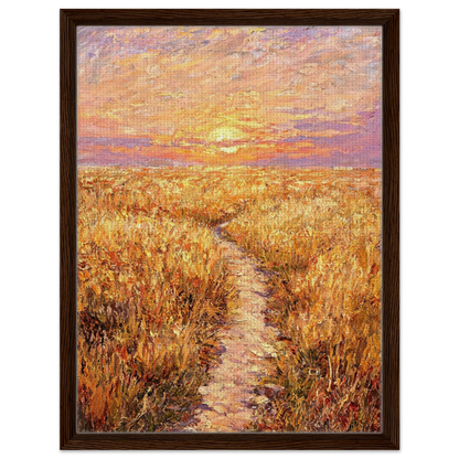 Golden Path Sunset Framed Canvas Art