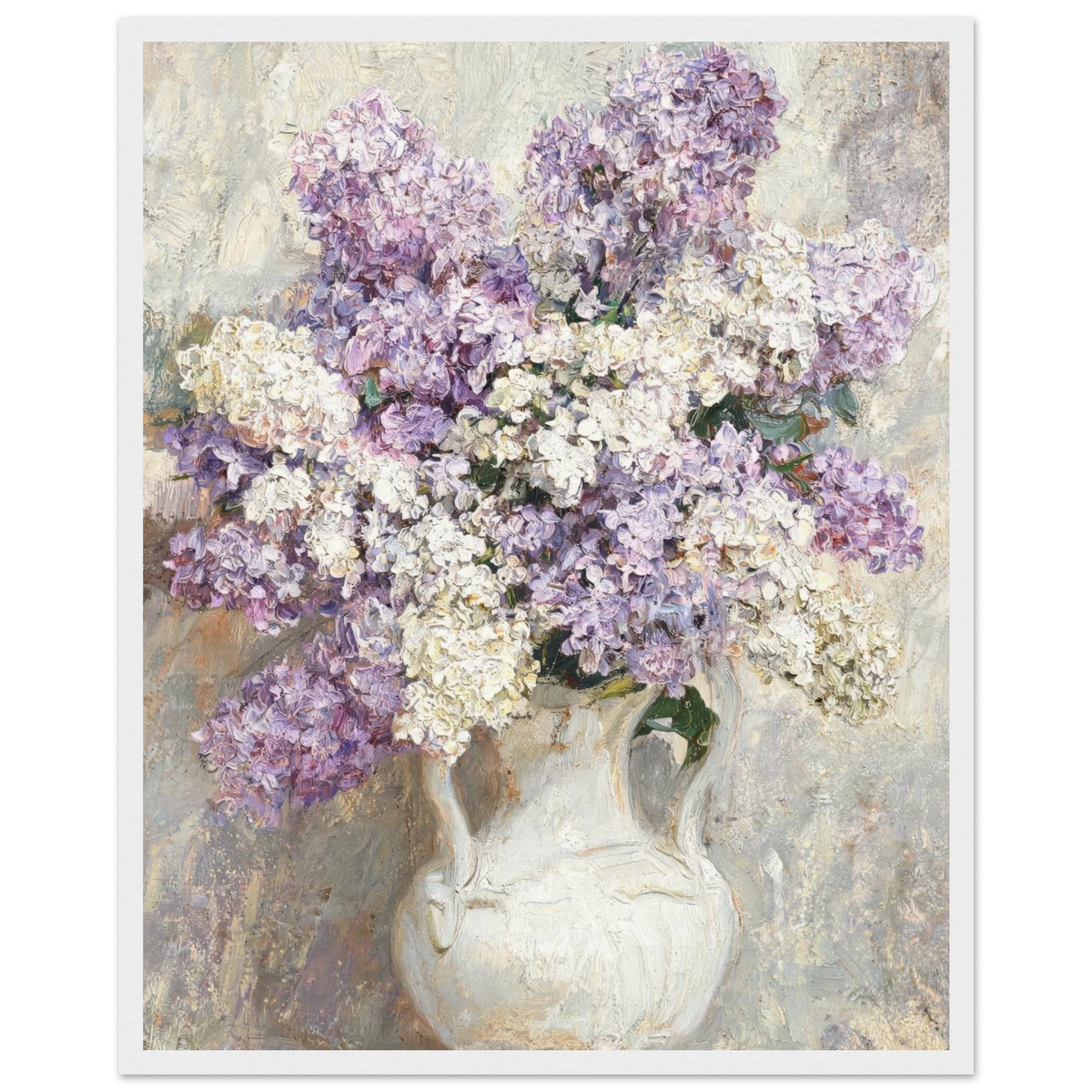 Impressionist Purple Lilac Bouquet Framed Art Print