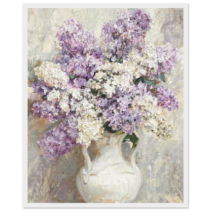 Impressionist Purple Lilac Bouquet Framed Art Print