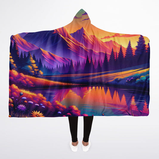 Sunset Serenity Landscape Micro Fleece Hooded Blanket