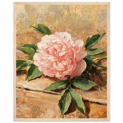 Impressionist Soft Pink Peony Framed Art Print