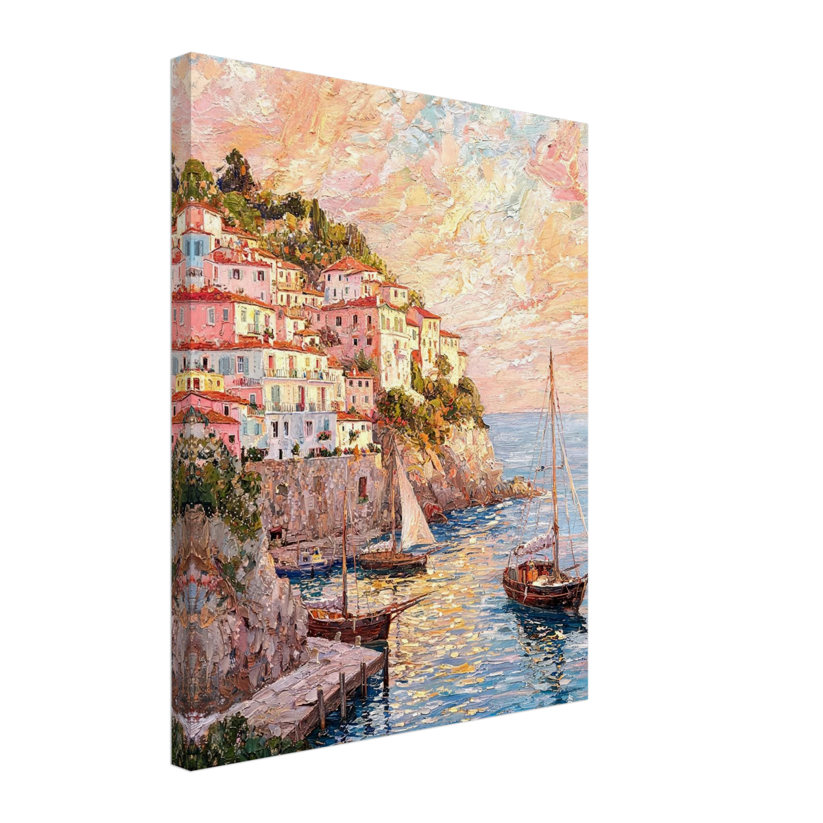 Seaside Horizon Canvas Print | Vintage Coastal Impressionist Wall Art
