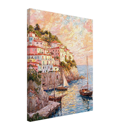 Seaside Horizon Canvas Print | Vintage Coastal Impressionist Wall Art