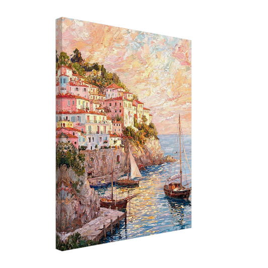 Seaside Horizon Canvas Print | Vintage Coastal Impressionist Wall Art