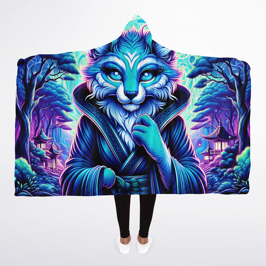 Celestial Kitsune Warrior Micro Fleece Hooded Blanket