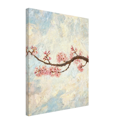 Canvas print of an Impressionist cherry blossom branch with enhanced texture for an immersive fine art wall experience.