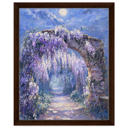 Moonlit Wisteria Arch floating frame canvas wall decor by Vintstep