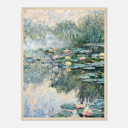 Misty Morning Water Lilies Impressionist Art Print