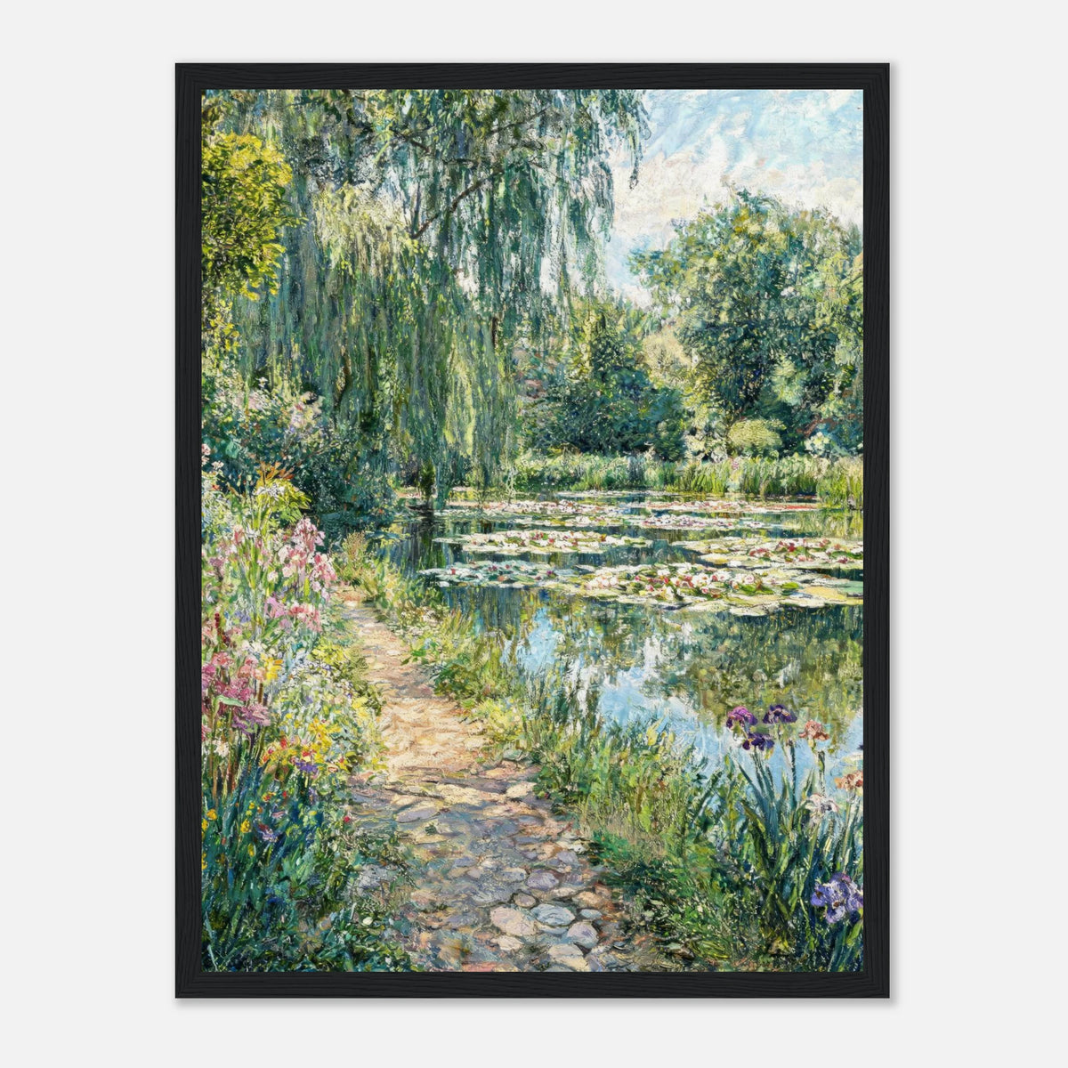 Giverny Garden Path & Water Lilies Impressionist Art Print