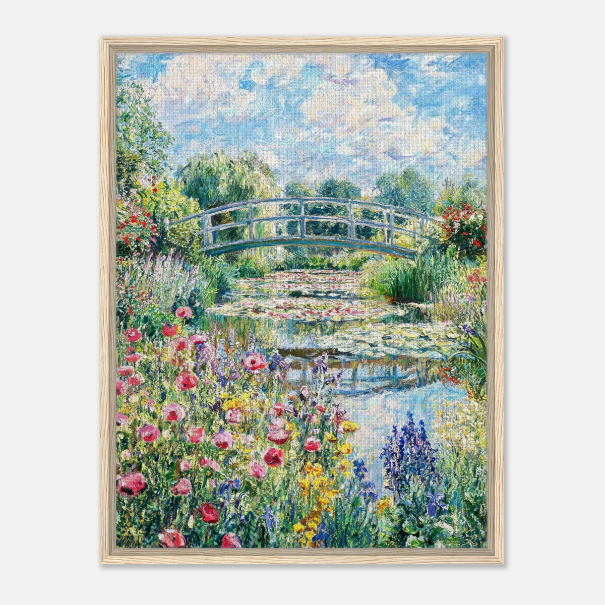 Monet's Flower Garden & Japanese Bridge Impressionist Art Print