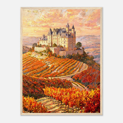 Autumn French Castle Vineyard Impressionist Art Print