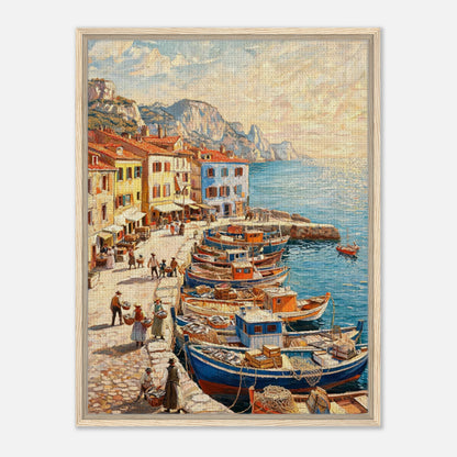 Mediterranean Fishing Harbor Impressionist Art Print